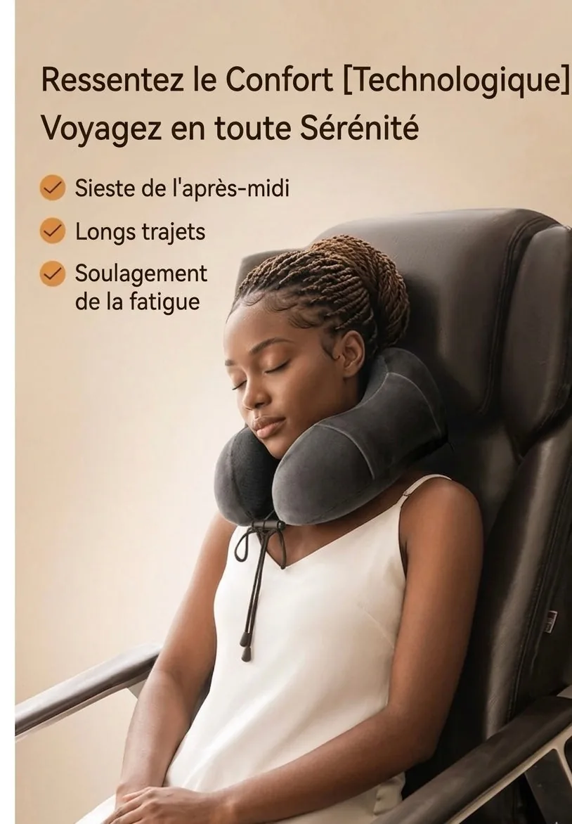 Personne portant le coussin de voyage